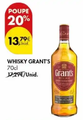 Pingo Doce WHISKY GRANT'S 70cl promoção