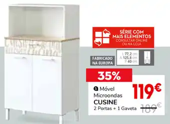 Módel Microondas Cusine 2 Portas+1 Gaveta 77.2x125.8x40cm