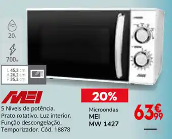 Conforama Microondas Mei MW 1427 promoção