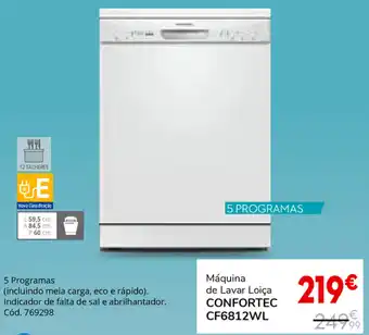 Conforama Máquina de Lavar Loiça Confortec CF6812WL promoção