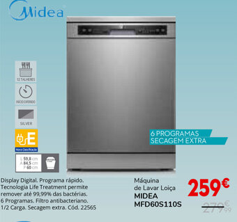Máquina de Lavar Loiça Midea MFD60S110S