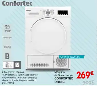 Conforama Máquina de Secar Roupa Confortec DR88C promoção