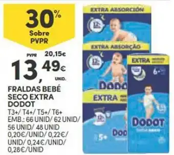 Continente FRALDAS BEBÉ SECO EXTRA DODOT promoção