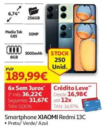 Auchan Smartphone XIAOMI Redmi 13C promoção