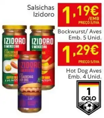 Recheio Salsichas Izidoro Bockwurst/Aves Emb. 5 Unid. promoção