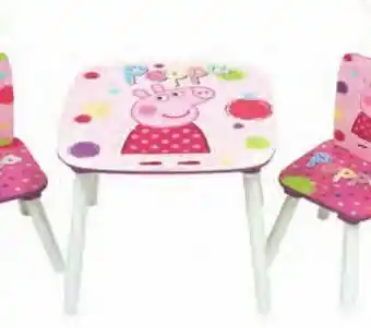 Toys R Us Porquinha peppa - set mesa + 2 cadeiras rosa e lilás promoção