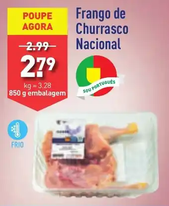 ALDI Frango de Churrasco Nacional 850 g embalagem promoção