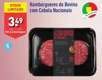 ALDI Hambúrgueres de Bovino com Cebola Nacionais 300g promoção