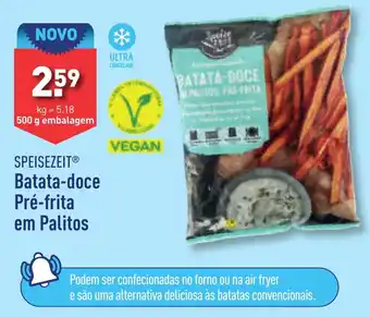 ALDI SPEISEZEIT Batata-doce Pré-frita em Palitos 500g promoção