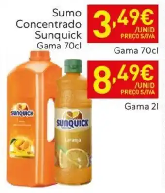 Recheio Sumo Concentrado Sunquick Gama 70cl promoção