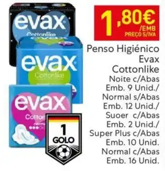 Recheio Penso Higiénico Evax Cottonlike promoção
