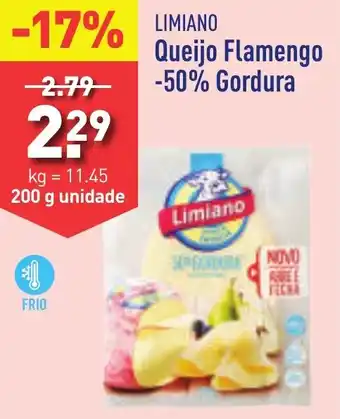 ALDI Limiano Queijo Flamengo -50% Gordura 200g promoção