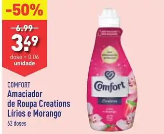 ALDI COMFORT Amaciador de Roupa Creations Lírios e Morango 62 doses promoção