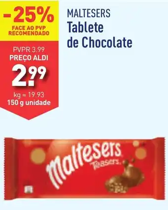 ALDI MALTESERS Tablete de Chocolate 150g promoção