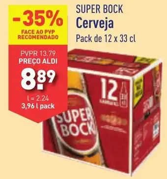 ALDI SUPER BOCK cerveja Pack de 12 x 33 cl promoção