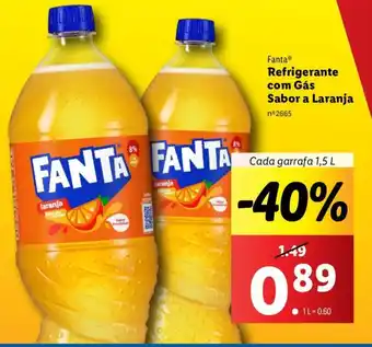 Lidl Fanta Refrigerante com Gás Sabor a Laranja Cada garrafa 1,5 L promoção