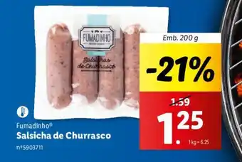 Lidl Fumadinho Salsicha de Churrasco Emb. 200 g promoção