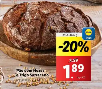 Lidl Pão com Nozes e Trigo Sarraceno Unid. 400 g promoção