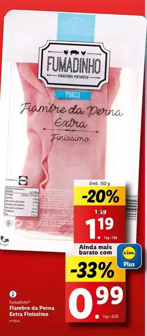 Lidl Fumadinho Fiambre da perna Extra Finissimo promoção