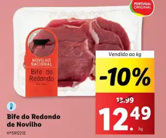 Lidl Bife do Redondo de Novilho Vendido ao kg promoção