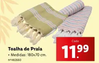 Lidl Toalha de Praia Medidas: 180x70 cm. promoção