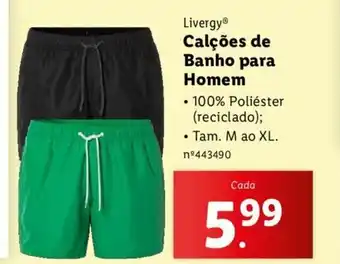 Lidl Livergy Calções de Banho para Homem promoção