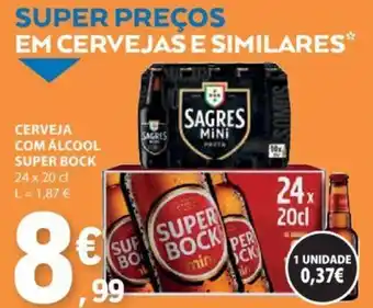 E.Leclerc CERVEJA COM ÁLCOOL SUPER BOCK 24X20CL promoção