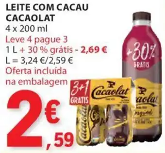 E.Leclerc LEITE COM CACAU CACAOLAT 4x200ml promoção