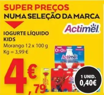 E.Leclerc IOGURTE LÍQUIDO KIDS Morango 12 x 100 g promoção