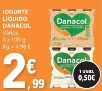 E.Leclerc IOGURTE LÍQUIDO DANACOL Vários 6 x 100 g promoção