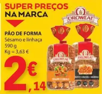 E.Leclerc PÃO DE FORMA Sésamo e linhaça 590 g promoção