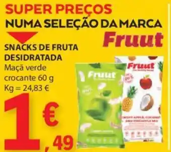 E.Leclerc SNACKS DE FRUTA DESIDRATADA Maçã verde crocante 60 g promoção