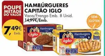 Pingo Doce HAMBURGUERES CAPITAO IGLO promoção