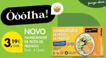 Pingo Doce HAMBURGUER DE PEITO DE FRANGO Emb. 4 Unid promoção