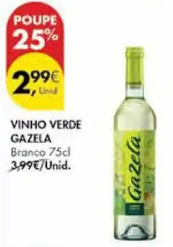 Pingo Doce VINHO VERDE GAZELA Branco 75cl promoção