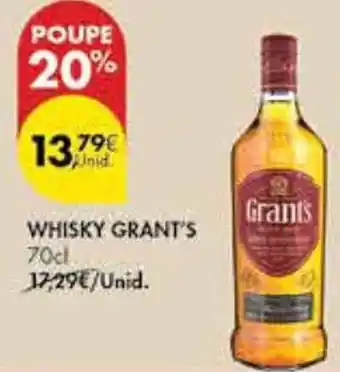 Pingo Doce WHISKY GRANT'S 70cl promoção