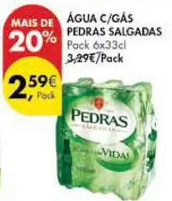 Pingo Doce ÁGUA C/GÁS PEDRAS SALGADAS Pack 6x33cl promoção