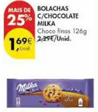 Pingo Doce BOLACHAS C/CHOCOLATE MILKA Choco finas 126g promoção