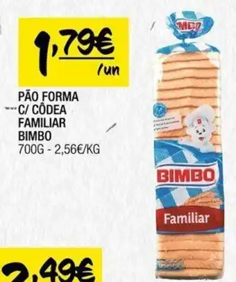 Spar PÃO FORMA C/ CÔDEA FAMILIAR BIMBO 700G promoção