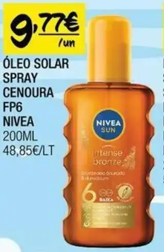 Spar ÓLEO SOLAR SPRAY CENOURA FP6 NIVEA 200ML promoção