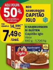 Intermarché Capitao iglo - 8 hambúrguers s/gluten promoção