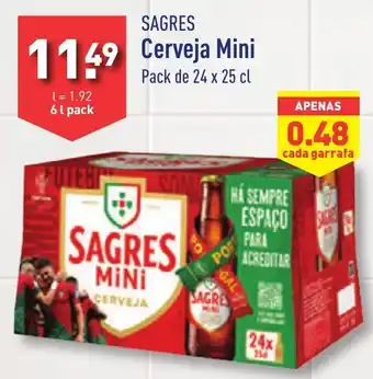 ALDI SAGRES Cerveja Mini Pack de 24 x 25 cl promoção