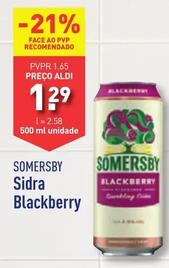ALDI SOMERSBY Sidra Blackberry 500ml promoção