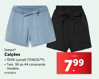 Lidl Esmara Calções promoção