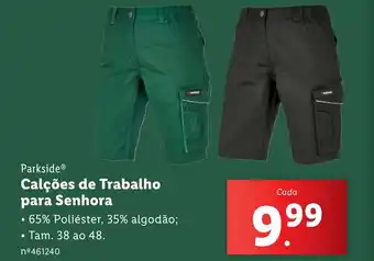Lidl Parkside Calções de Trabalho para Senhora promoção