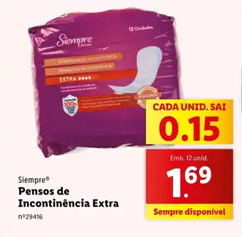 Lidl Siempre Pensos de Incontinência Extra promoção