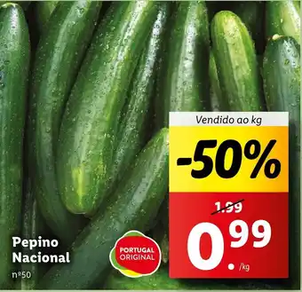 Lidl Pepino Nacional Vendido ao kg promoção