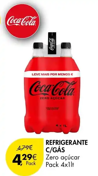 Pingo Doce REFRIGERANTE C/GÁS Zero açúcar Pack 4x1lt promoção