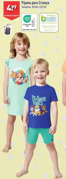 ALDI Pijama para Criança promoção