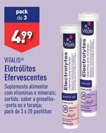 ALDI VITALIS Eletrólitos Efervescentes promoção